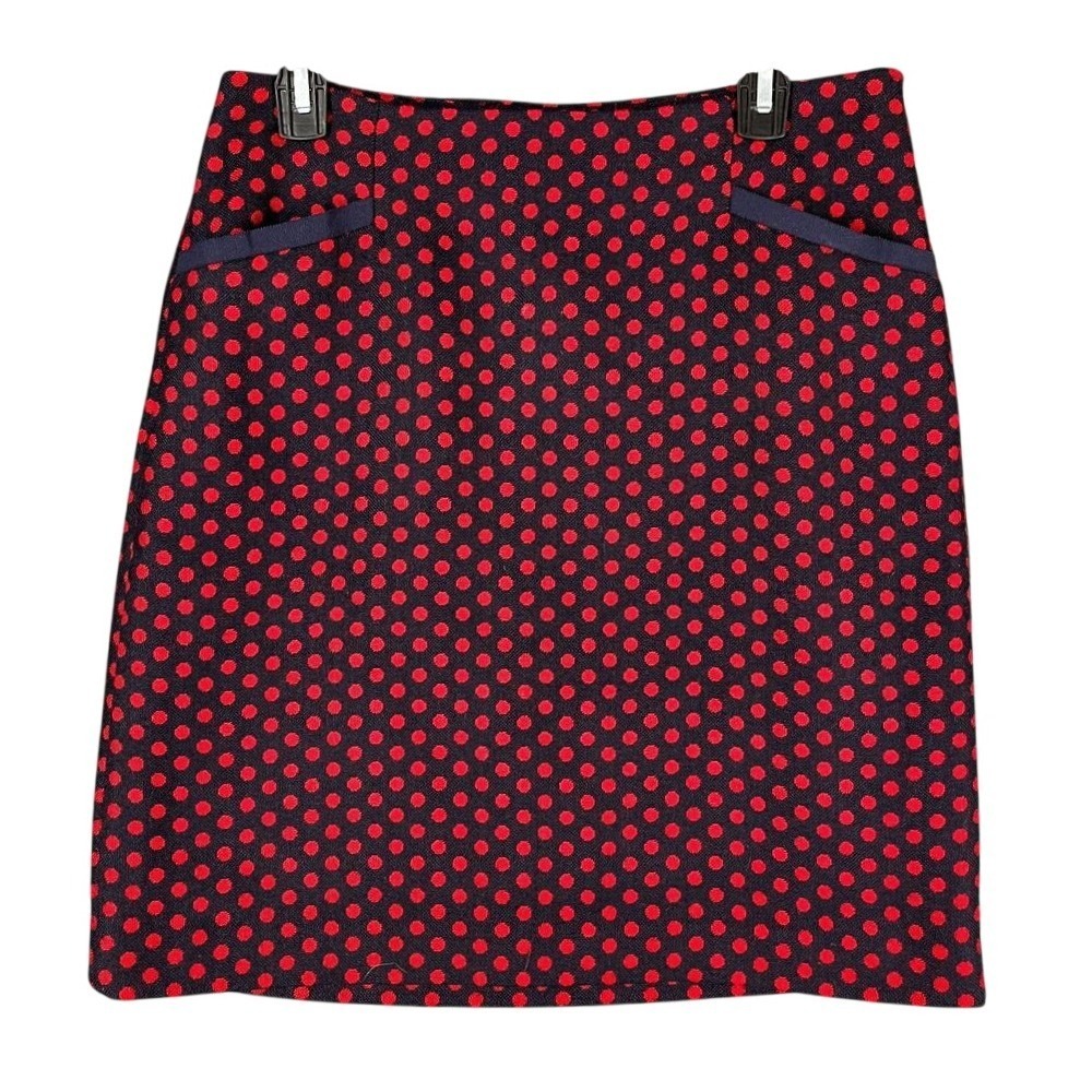 Talbots Polka Dot Wool Blend Skirt 6 Short Career Professional A-Line Lined Zip